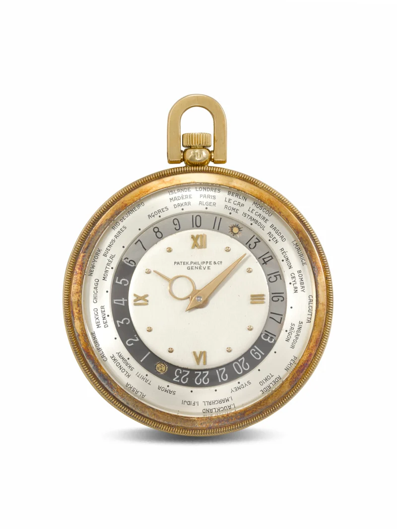 Patek Philippe reference 605 HU open-face world-time watch