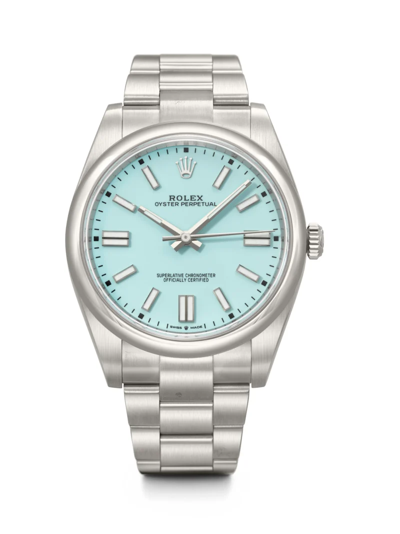 Rolex Oyster Perpetual reference 124300 with turquoise dial