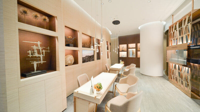 Watch displays and seating in official AP House Shanghai Taikoo Li Qiantan photography