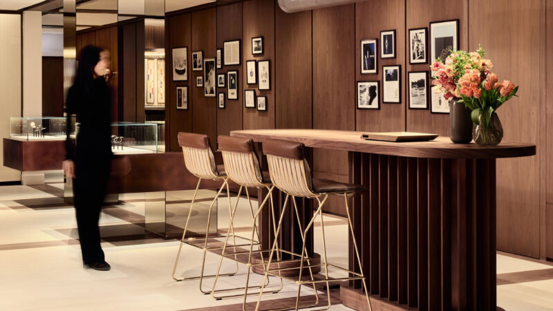 Counter and seating in official AP House London photography