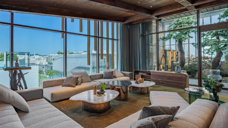 AP House Seoul lounge with seating and broad windows in the official location gallery