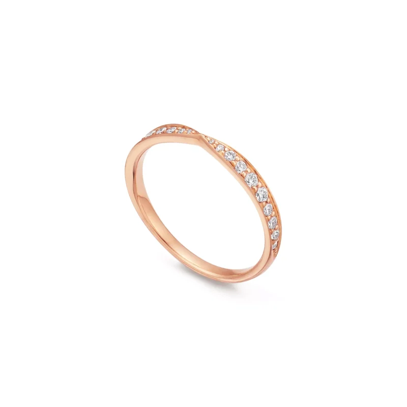 Side profile of Tiffany Harmony diamond wedding band