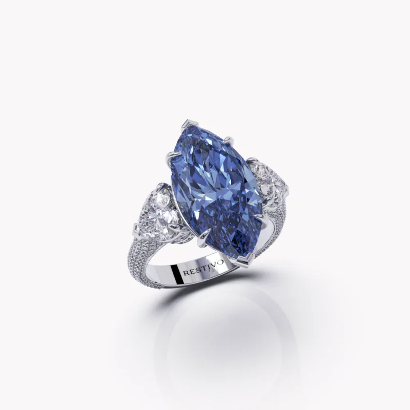 Blue diamond ring by Restivo Diamonds