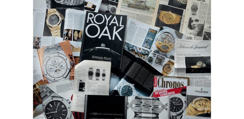 Audemars Piguet Royal Oak publications and archival photographs arranged together