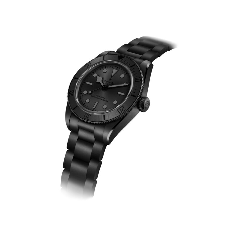 Tudor Black Bay Ceramic in black ceramic, photographed from the front