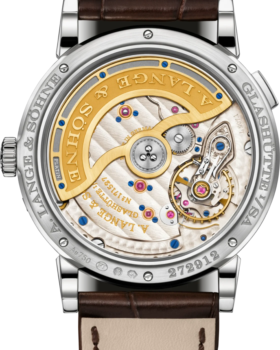 A. Lange & Söhne Saxonia Annual Calendar white gold caseback and calibre