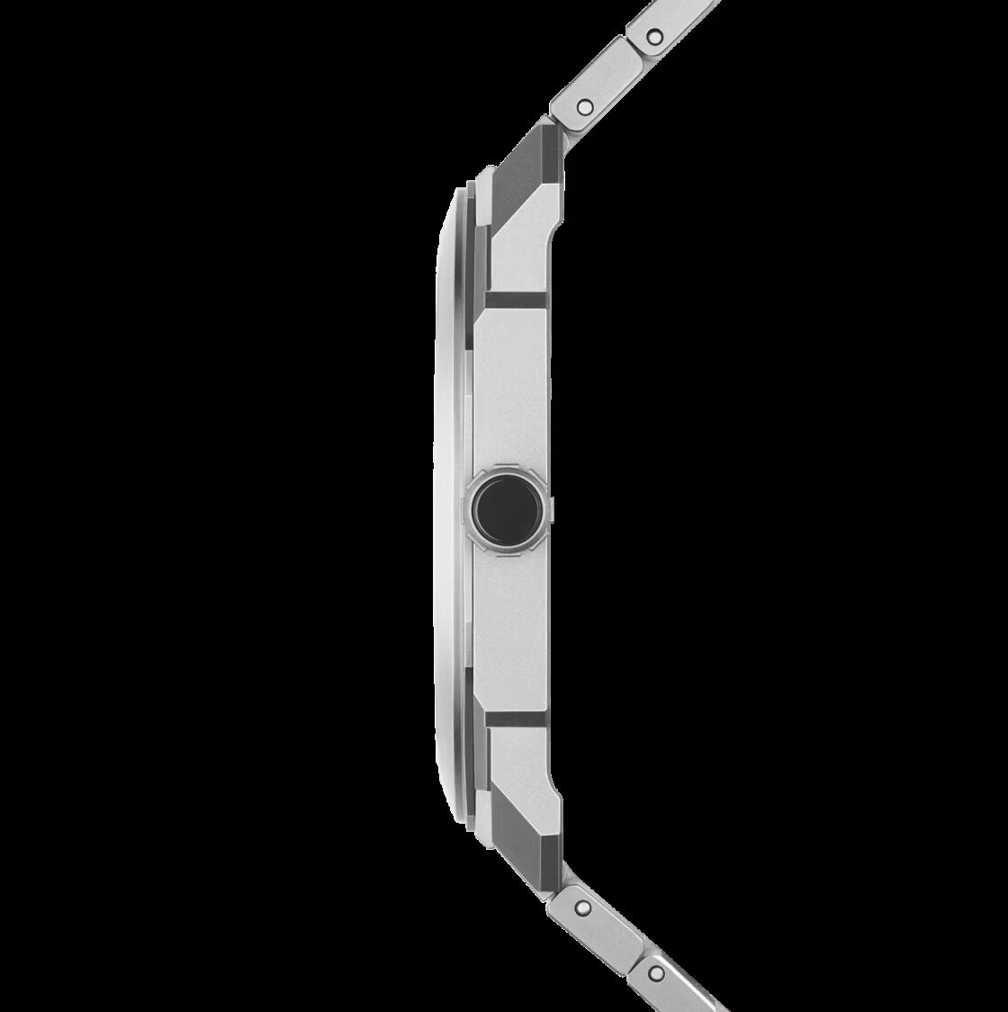 Bulgari Octo Finissimo 37mm titanium side profile showing the ultra-thin case