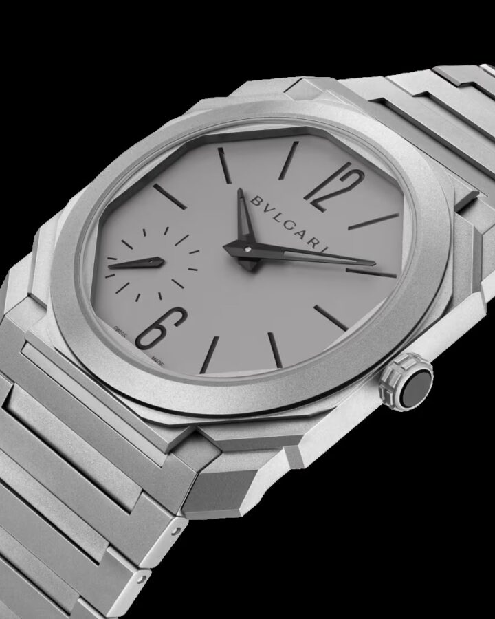 Bulgari Octo Finissimo 37mm titanium front angle with small seconds