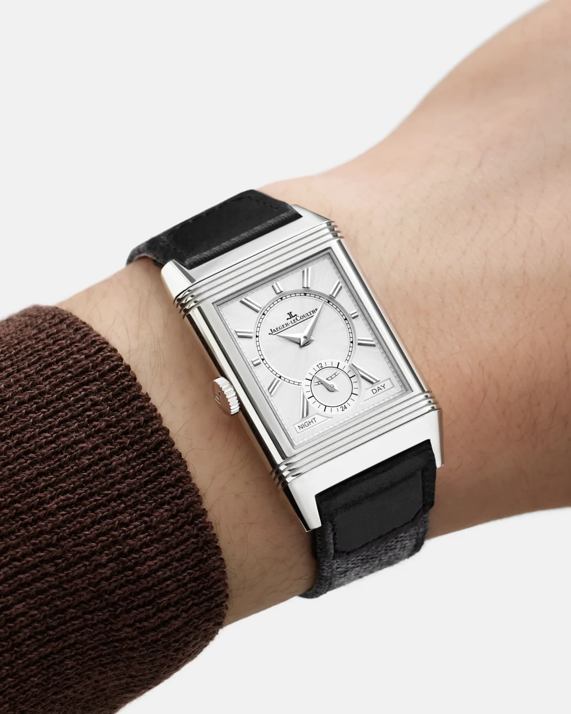 Jaeger-LeCoultre Reverso Tribute Duoface Small Seconds reverse dial worn on the wrist