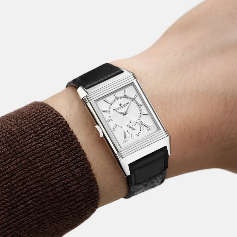 Jaeger-LeCoultre Reverso Tribute Duoface Small Seconds reverse dial worn on the wrist