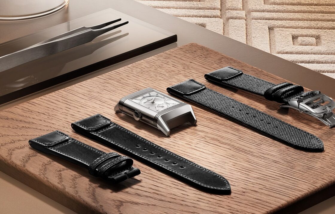 Jaeger-LeCoultre Reverso case and interchangeable straps in atelier setting