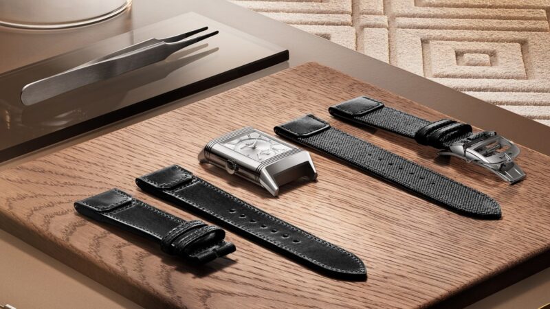 Jaeger-LeCoultre Reverso case and interchangeable straps in atelier setting