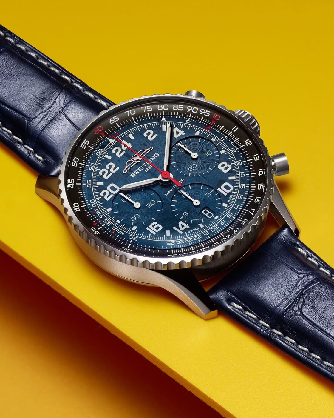 Breitling Navitimer Cosmonaute Artemis II product image with yellow Artemis mission visual language