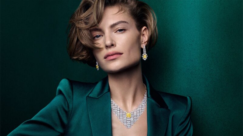 Graff yellow diamond high jewellery necklace with white diamonds