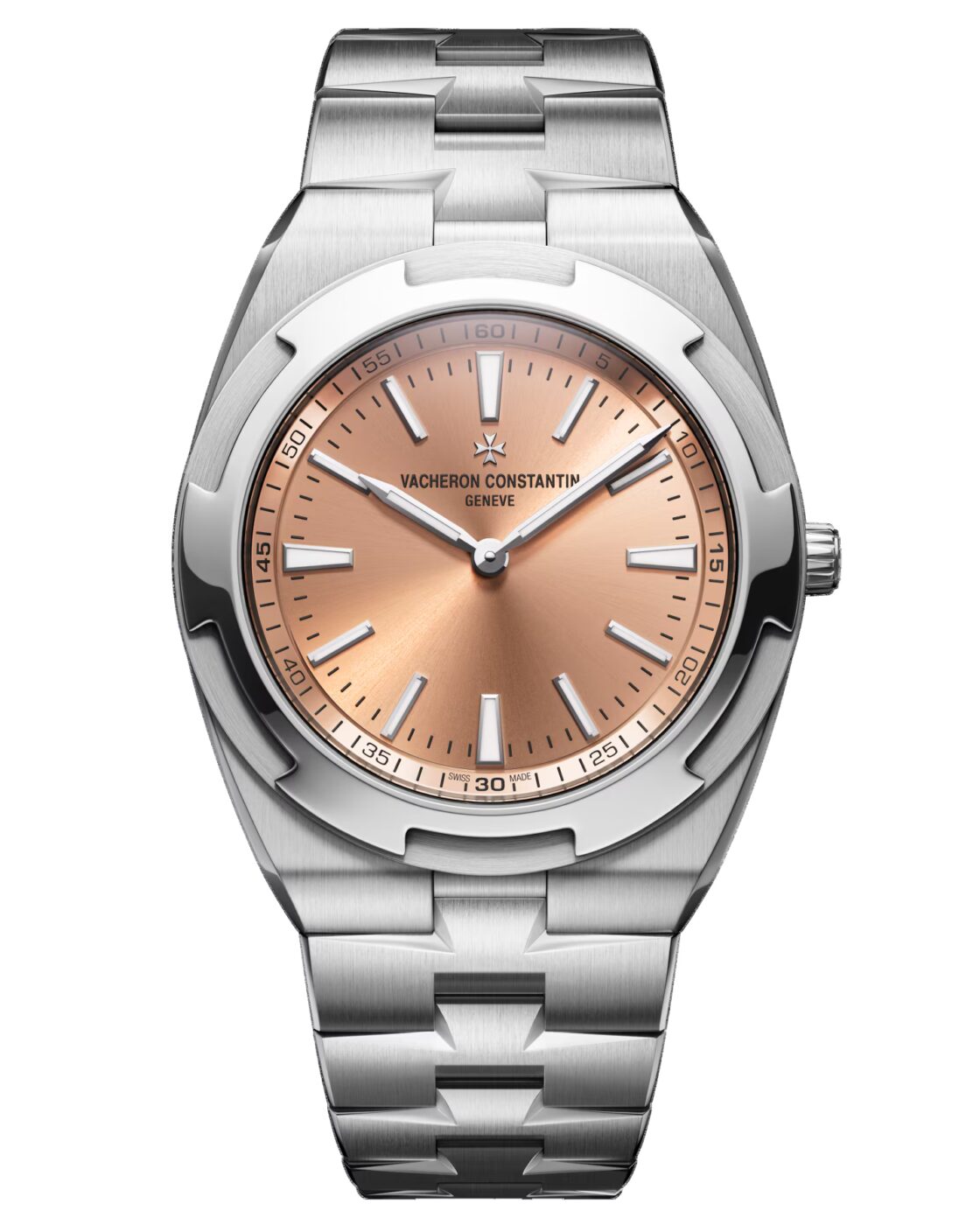 Vacheron Constantin Overseas Self-Winding Ultra-Thin platinum salmon dial front view