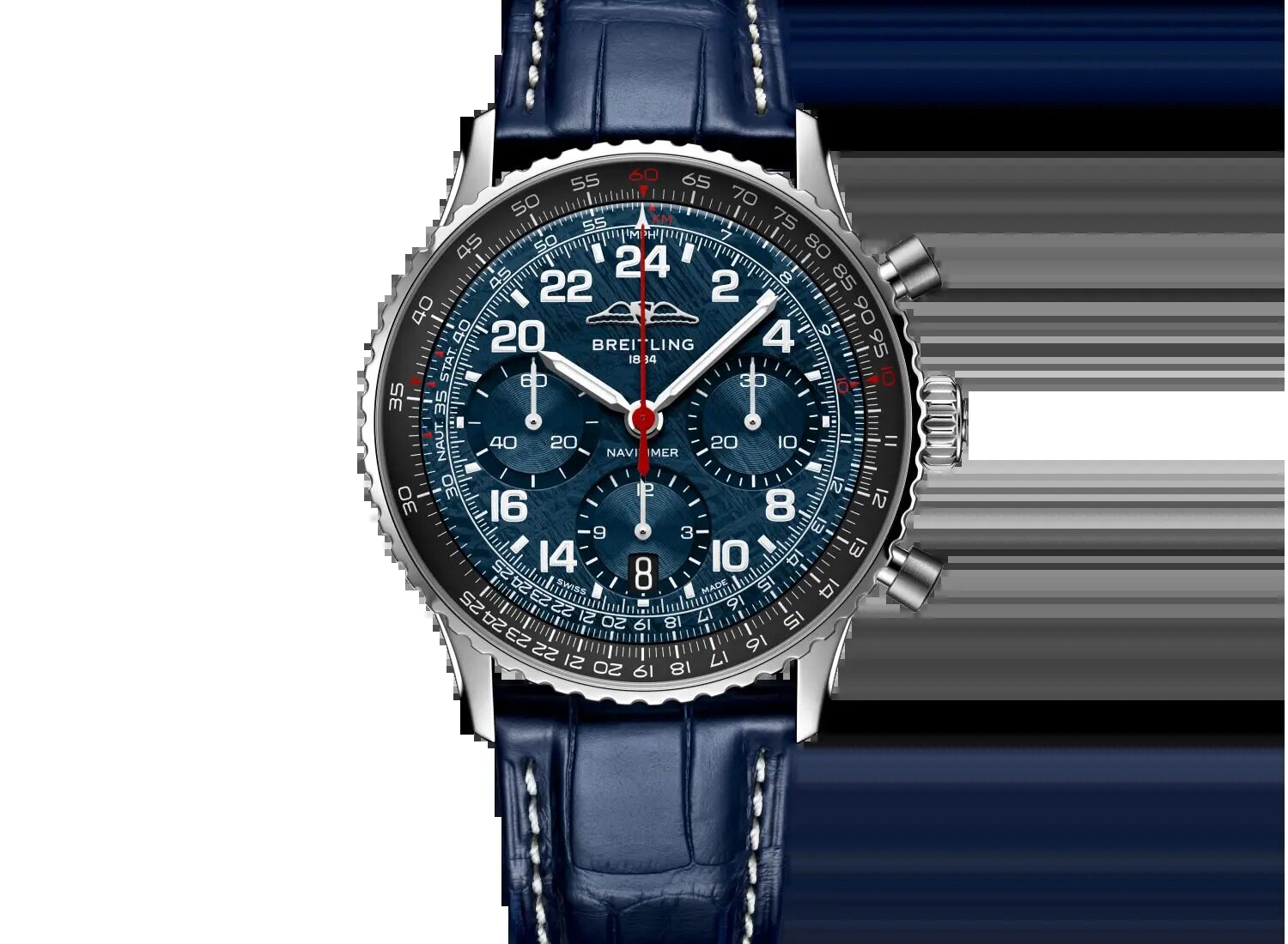 Breitling Navitimer Cosmonaute Artemis II galaxy blue meteorite dial front view