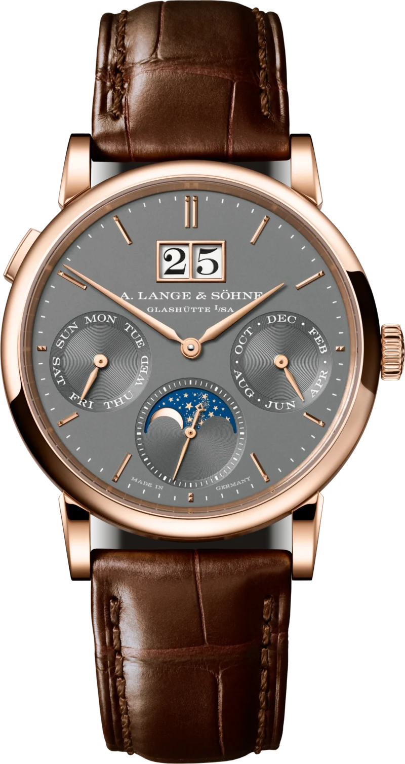 A. Lange & Söhne Saxonia Annual Calendar in pink gold with grey dial