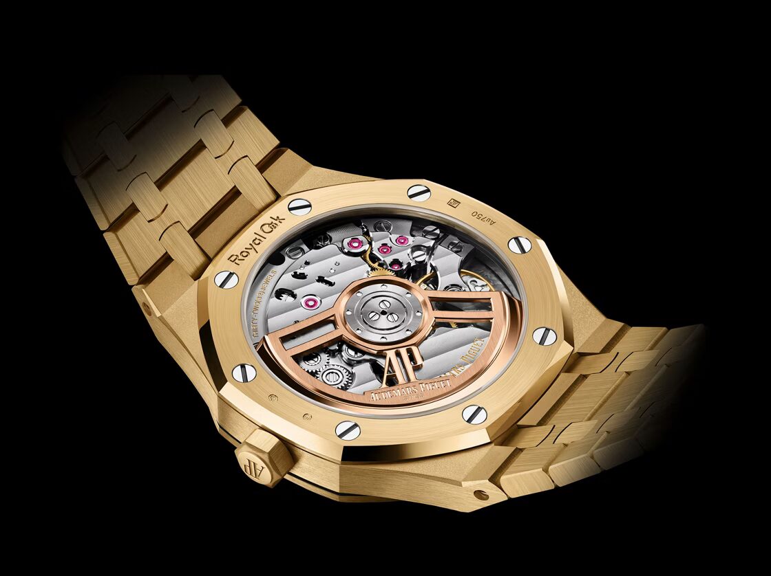 Audemars Piguet Royal Oak Malachite open caseback and automatic calibre