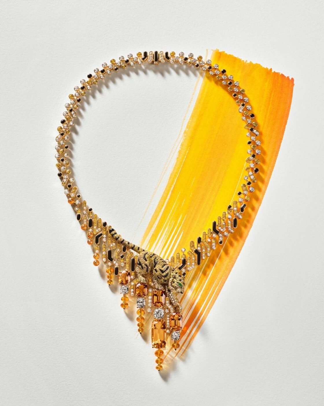 Cartier Le Choeur des Pierres Haryma necklace with imperial topazes and tiger motif
