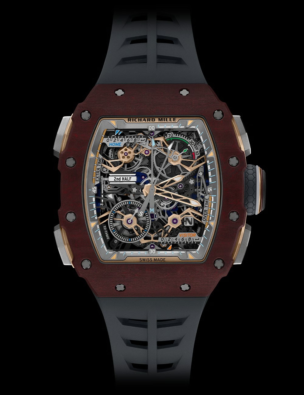 Richard Mille RM 41-01 Tourbillon Soccer Red Carmin Basalt TPT front view