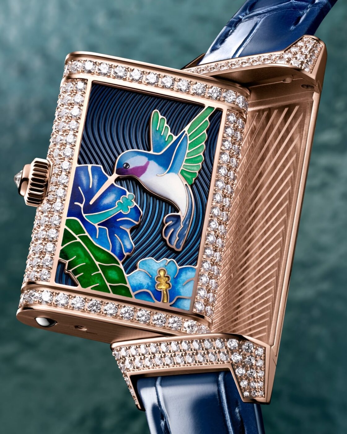 Reverso One Hibiscus Syriacus reverse side with blue hibiscus and akialoa