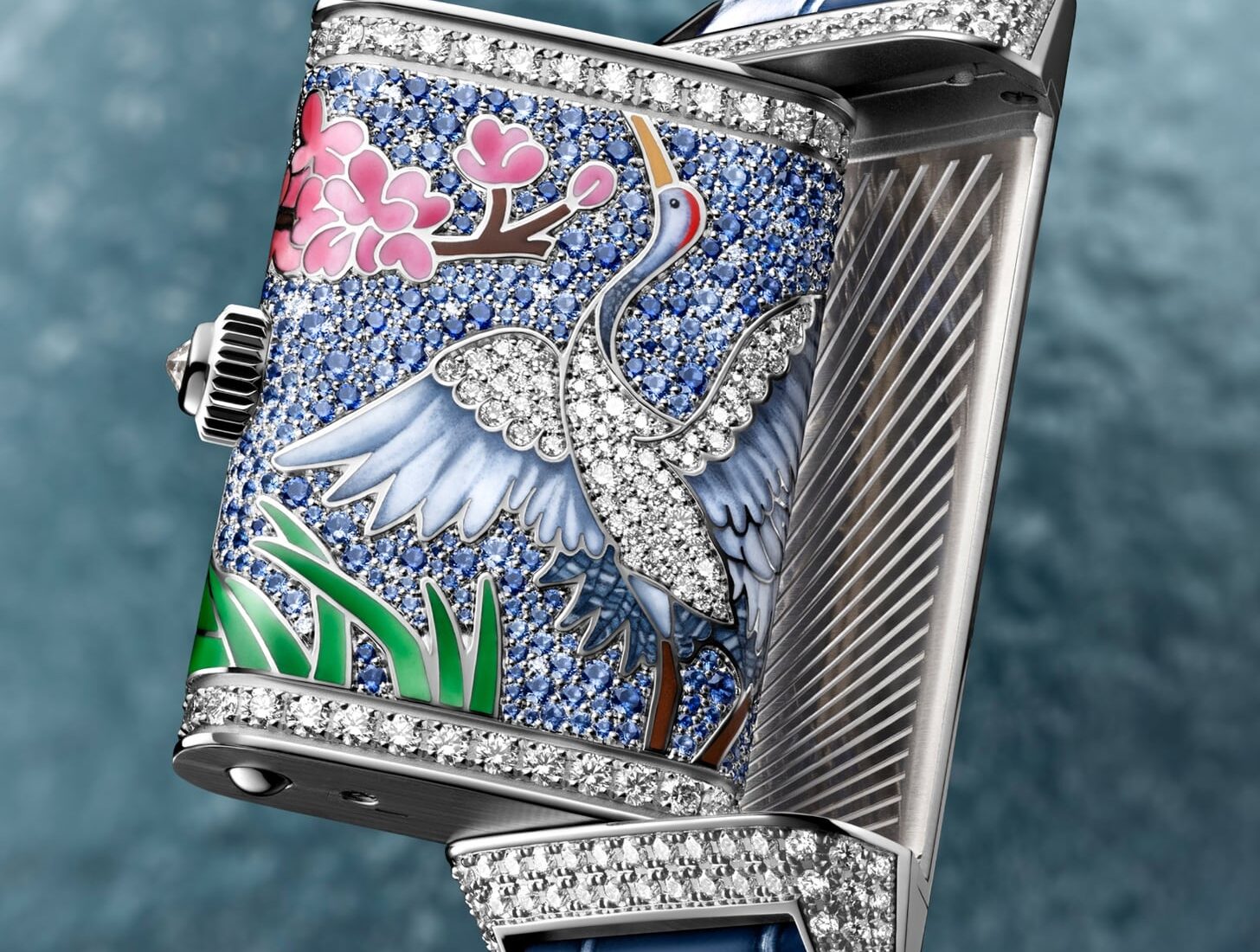 Jaeger-LeCoultre Reverso One Sakura crane and cherry blossom decoration