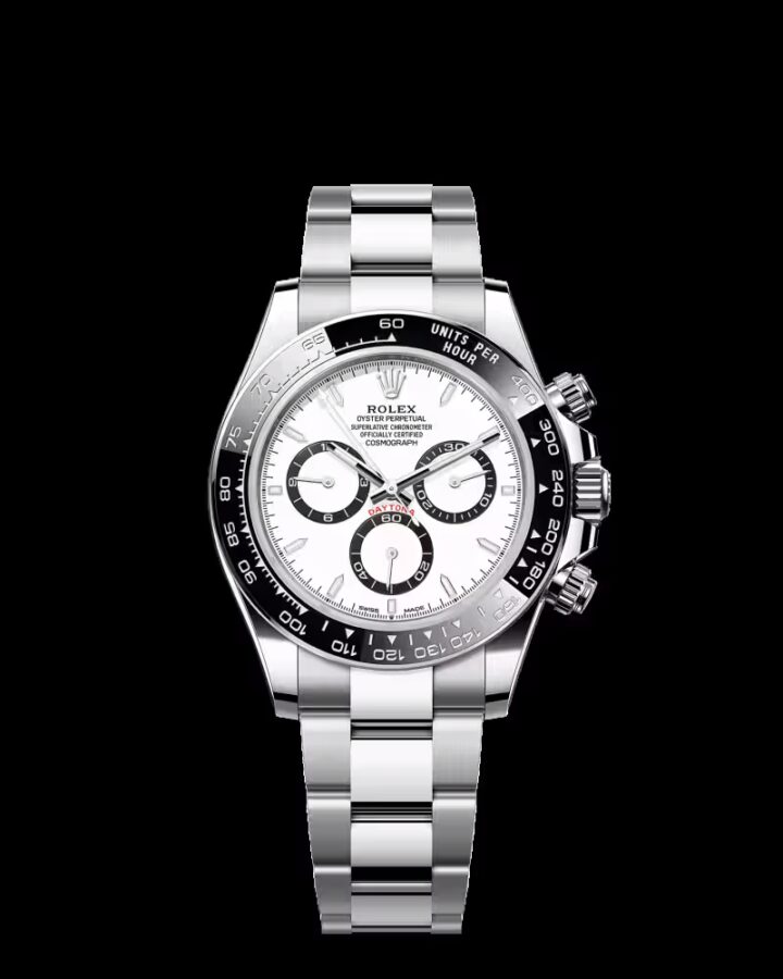 Rolex Cosmograph Daytona white dial steel reference front view