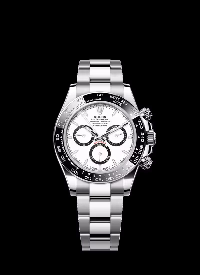 Rolex Cosmograph Daytona white dial steel reference front view
