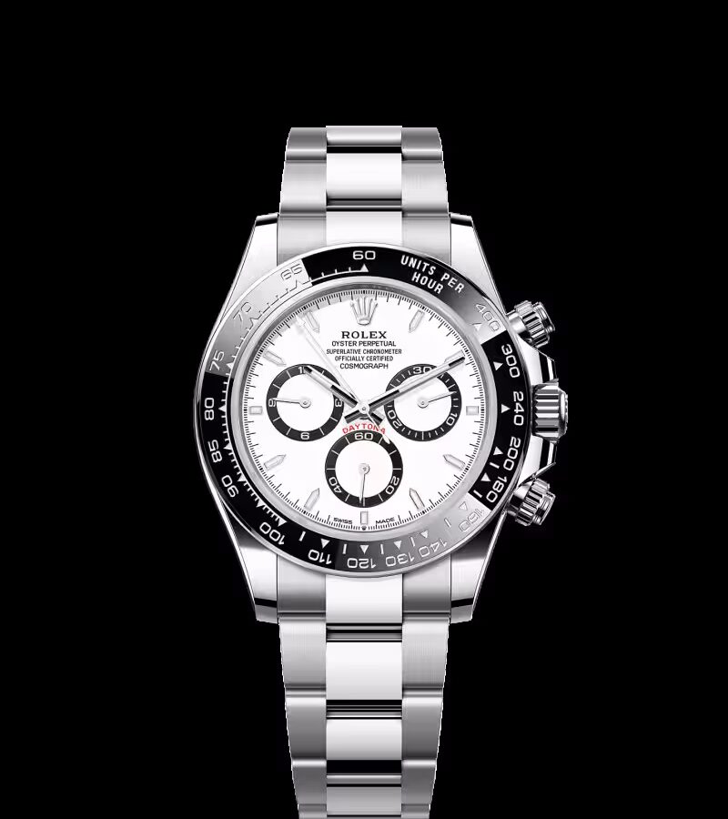 Rolex Cosmograph Daytona white dial steel reference front view