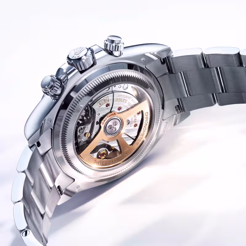 Rolex Cosmograph Daytona exhibition caseback and calibre view