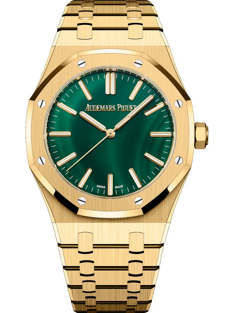 Audemars Piguet Royal Oak Malachite 37mm yellow gold front view