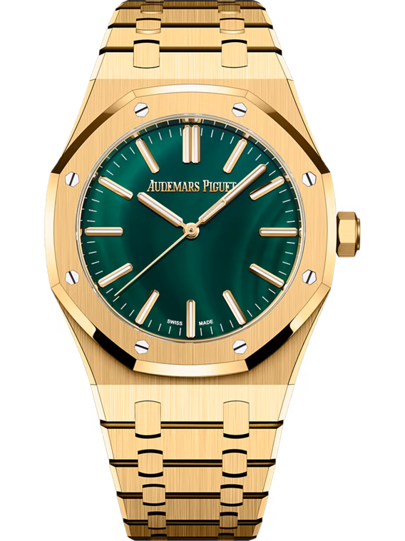 Audemars Piguet Royal Oak Malachite 41mm yellow gold front view
