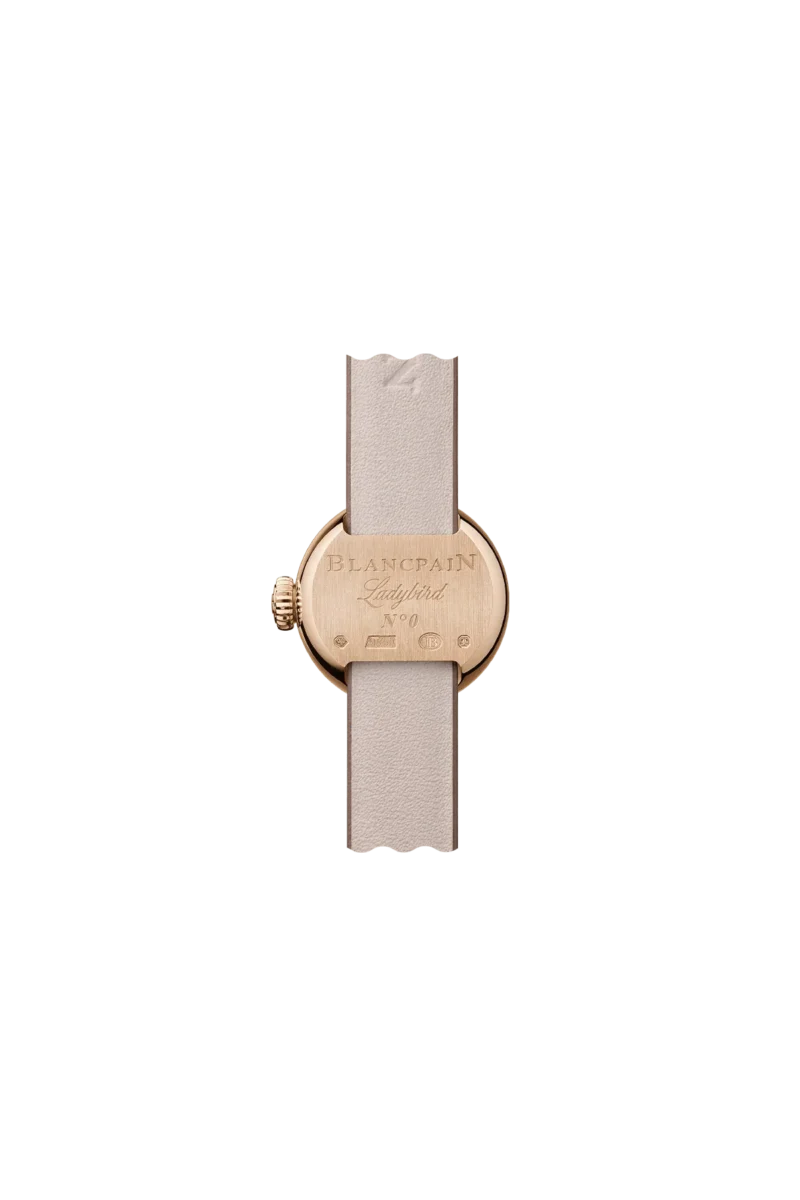 Rear view of the red-gold Blancpain Lady B