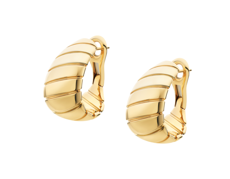 Bvlgari Tubogas rounded yellow-gold earrings ref. 362566, alternate view
