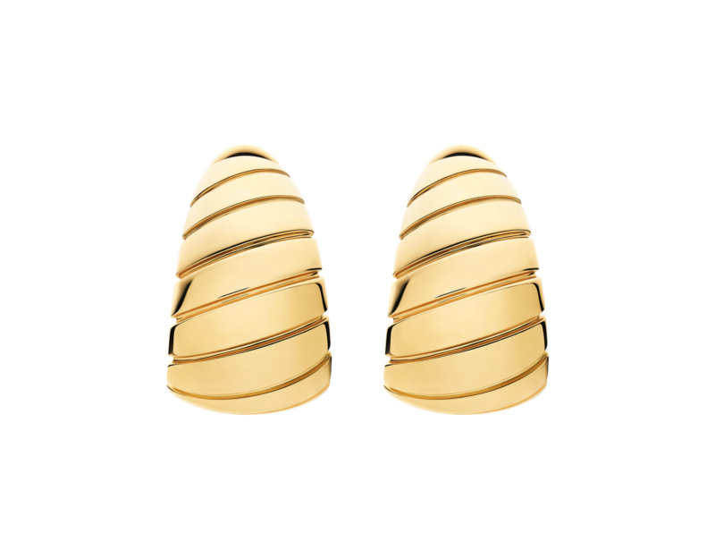 Bvlgari Tubogas rounded yellow-gold earrings ref. 362566, front