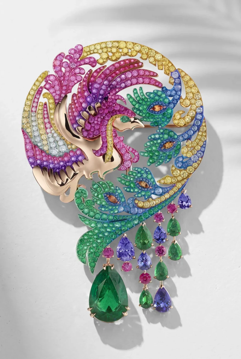 Chopard Miracles multicoloured phoenix brooch