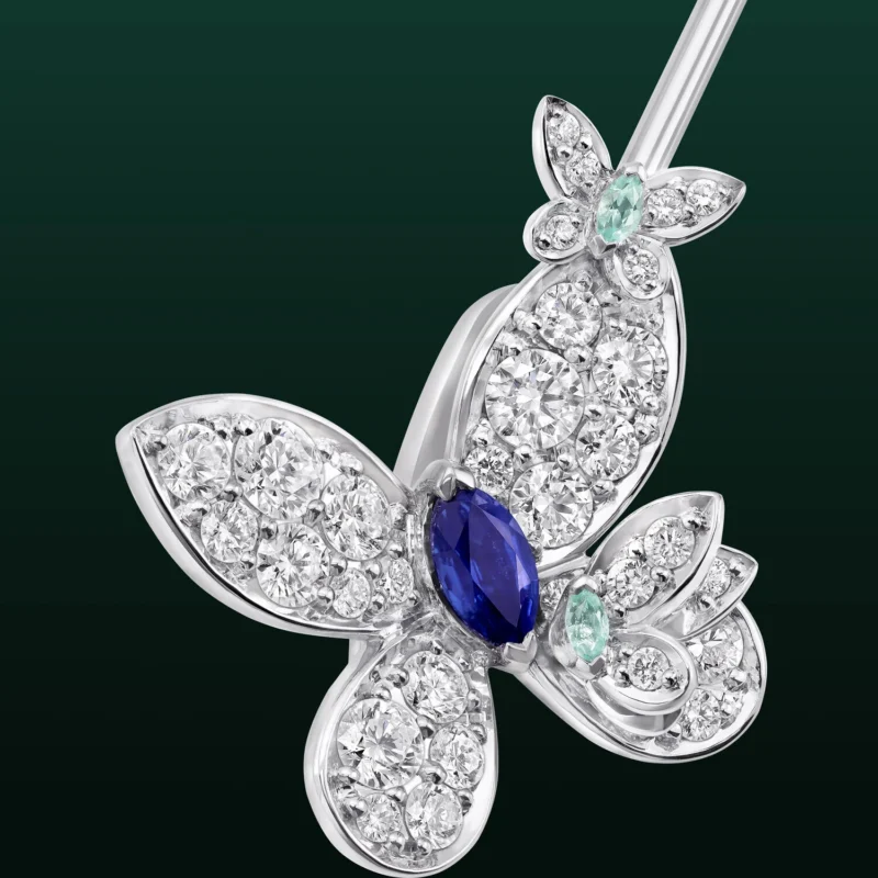 Graff Eva butterfly brooch with sapphires, Paraiba tourmalines and diamonds