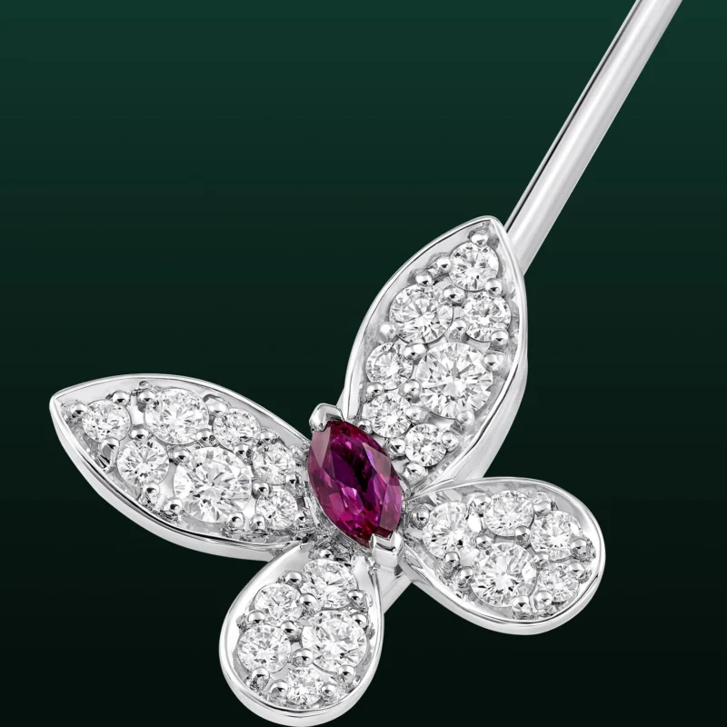 Graff Lina pink sapphire and diamond butterfly brooch