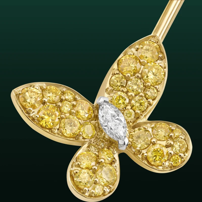 Graff Flora yellow and white diamond butterfly brooch