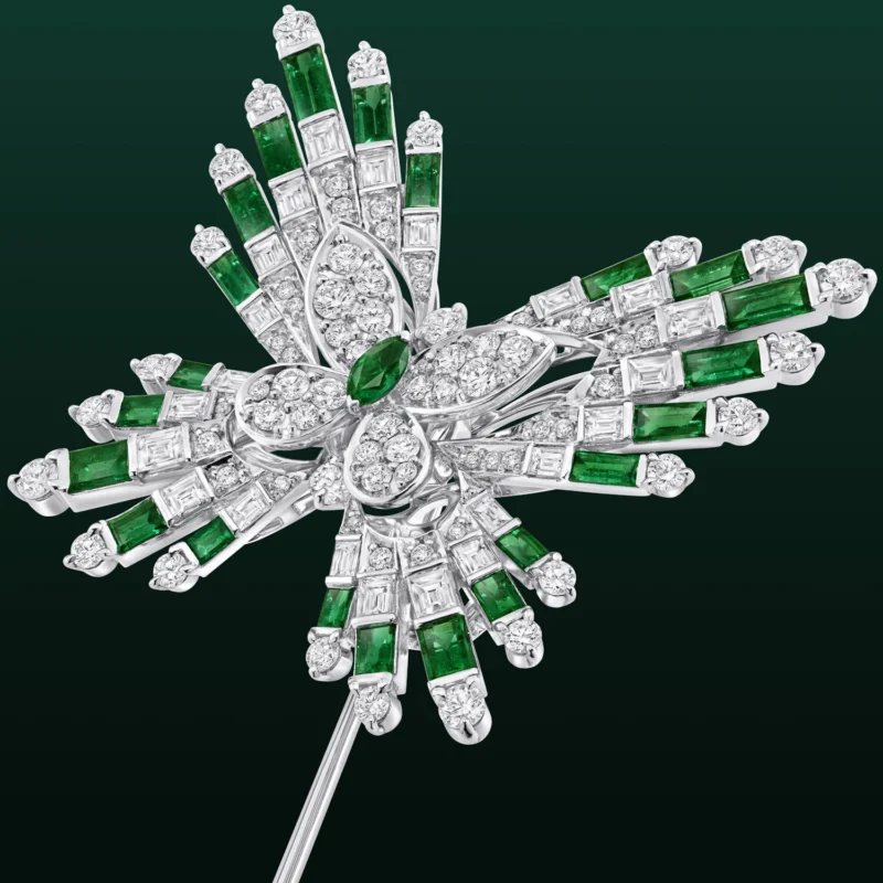 Graff Tamara emerald and diamond butterfly brooch