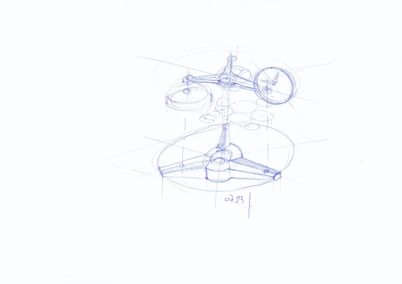 Eric Giroud side-view design sketch for MB&F SP One