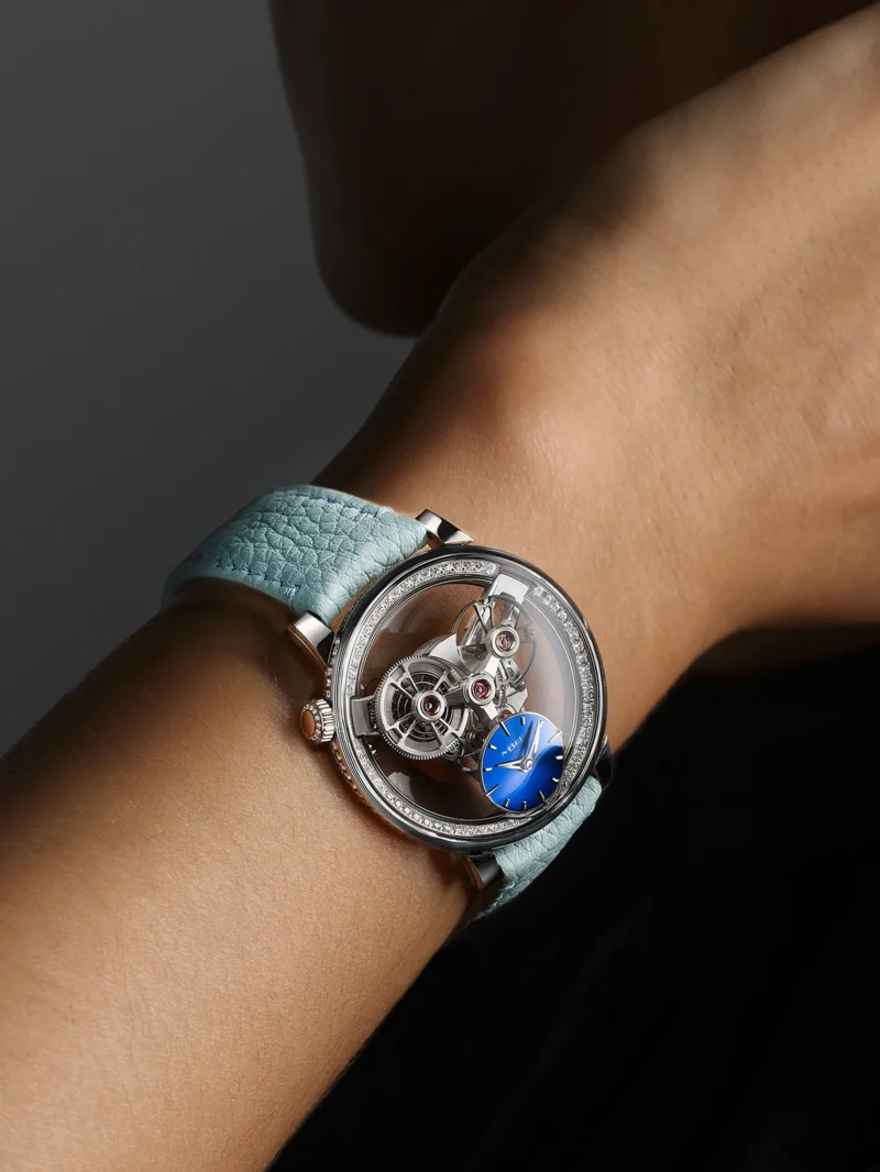 MB&F SP One Pavée crown-side wrist view