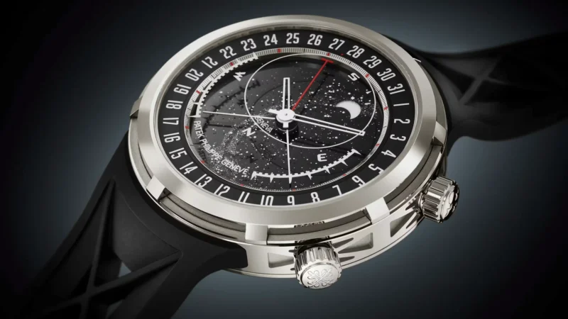 Patek Philippe Ref. 6105G overview from the crown side