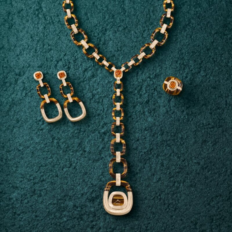 Piaget Flamboyant Links tiger’s-eye sautoir watch
