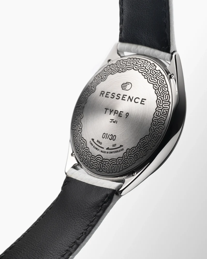 Ressence TYPE 9 JWE rear view with white strap