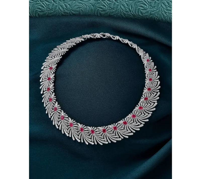 Tiffany Hidden Garden Palm ruby necklace