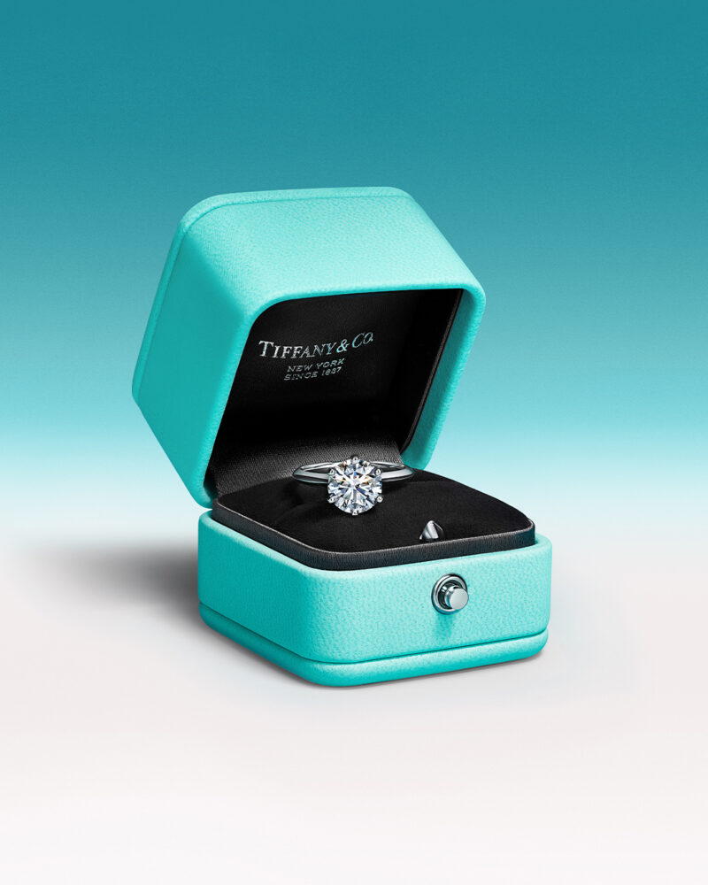 Tiffany engagement ring with a Tiffany Blue Box