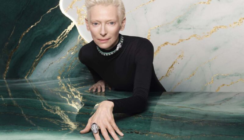 Tilda Swinton wearing a Cartier Into the Wild ring