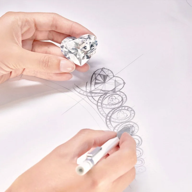 Graff Infinity Diamond placed over its tiara design drawing