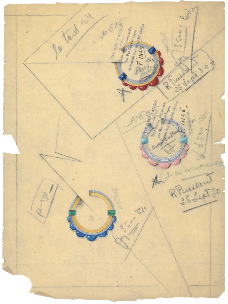 1930 Van Cleef & Arpels design drawing from the Patrimonial Collection